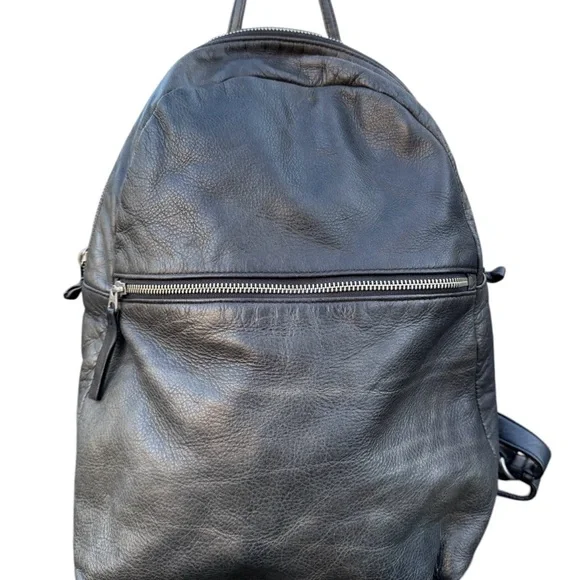 BAGGU Leather Zip-Front Backpack - Picture 1 of 14